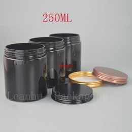 Black Refillable Plastic Cream Jar With White/Pink/Gold Aluminum Screw Cap,Empty Cosmetic Containers,Face Cream,Facial Mask Canshipping