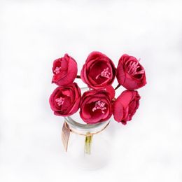 6pcs/lot New Silk Artificial Flower Cherry Stamen For Wedding Home Decoration Diy Handmade Fake Flower Wreath Gift Scra jllIFz