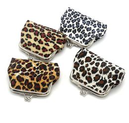 DHL300pcs Women Polyester Leopard Prints Min Coin Purses Mix Color