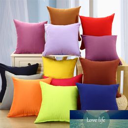 YWZN Candy Colour Cushion Cover Solid Colour Polyester Throw Pillow Case Home Decorative Pillowcase Seat Car Cushion Cover