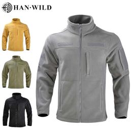 Mens Hiking Jackets Thicken Warm Fleece Coat Outdoor Riding Climbing Hunting Camping Thermal Military Tactical Windproof Jacket 220124