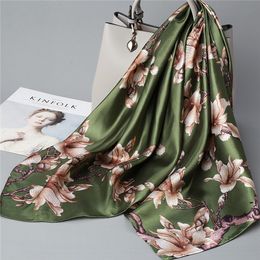 Scarves Korean version small square scarf female spring and autumn decoration sunscreen all-around scarf spread source silk scarves 01