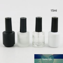 15ml Black Frost Clear White Empty Nail Polish Glass Bottle 1/2oz Enamel Containers Glass Bottle with Brush Cap 20pcs