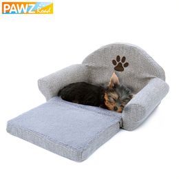 Removable Bed Soft Sofa Kennel Paw Design Dog Cat House Washable Cushion Mat For Animals Pet Products 201223