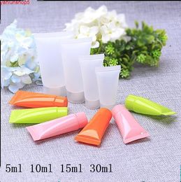 5ml 10ml Plastic Tube Empty Bottle Green pink Orange Eye Gel Hand cream Sample Refillable Cosmetic Containers wholesalegood quantity