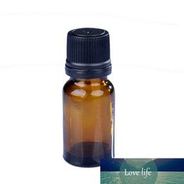 Free Shipping 10ML Amber Glass Essential Oil Bottle Juice Serum Container 10CC Small Sample Vial with Black Screw Cap