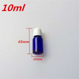 10 pcs 25x65 mm Dark Blue Glass Bottles With White Plastic Cap&Plugs DIY ml Empty Essential Oil Perfume