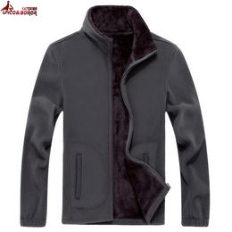 UNCO&BOROR Mens Softshell Fleece Casual Jackets Men Warm Sweatshirt Thermal Coats fleece Tactical bomber jacket size XL~8XL X0621