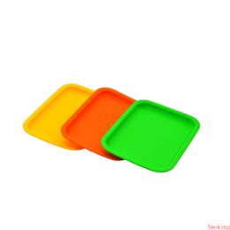 Silicone Rolling Tobacco Trays Container Pure Colorful Color Square Hand Roller Mat For Paper Smoking Herb Grinder Cigarette DHL