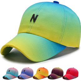 Gradient Colour cap peak cap hat woman spring and autumn baseball cap casual wild sun hat outdoor sun visor man Y200730