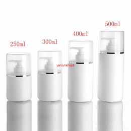 250/300/400/500ml Plastic Pump Bottle,Circular PET Refillable Shampoo Bottle,Empty Makeup Containers, Personal Care Containergood package