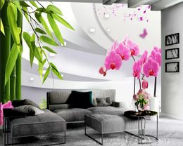 Green Bamboo Flowers 3D Wallpaper Home Decor Living Room Bedroom Wallcovering HD Modern Mural 3d Wallpaper
