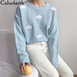 Colorfaith New Fall Winter Women Sweaters Knitted Stylish Pullovers Minimalist Loose Casual Wild Jumpers SW201 201109