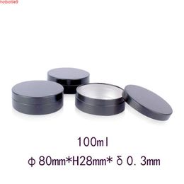 100ml Cosmetic Jar Empty Wax Tin Can Black Metal Aluminium Emulsion Pots Travel Bottle Refillable Cream Container 25pcs/lothigh quatity