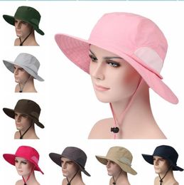 Fisherman Wide Brim Hats Speed Dry UV Sunscreen Hat Outdoor Sun Visor Cap Causal Travel Camping Sun Hat Solid Outdoor Breathable Cap LSK1997