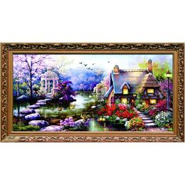 100% full Diamond Mosaic Landscapes Garden lodge crystal Diamond Painting Cross Stitch Kits Diamonds Embroidery Home decor 201202