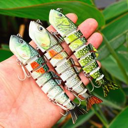 6 Colour 13cm 22g ABS Fishing Lures for Bass Trout Multi Jointed Swimbaits Slow Sinking Bionic Swimming Lure Bass Freshwater Saltwater