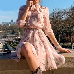 Gold Hands Vintage floral spring summer dress women fashion street Casual half sleeve chic party dress work office lady dress T200319