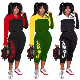 Plus size 2XL Fall winter women designer tracksuits pullover hoodies+pants two piece set casual panelled tracksuits outdoor jogger suit 4103