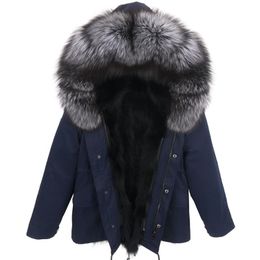 uomo 7xl cappotto di pelliccia parka giacca invernale cappotto parka impermeabile grande collo di vera pelliccia fodera naturale capispalla lunga