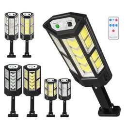 Solar Outdoor Wall Lamp Remote Control Lithium Battery Waterproof Motion Senor LED Street Light