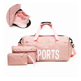 Sport Bags For Women Gym Bag Lightweight Fitness Training Yoga Bags Swimming Bag Gym Sack Dry And Wet Seperation Gym Duffel Bags Q0705