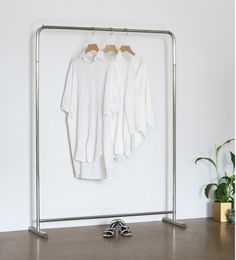 Clothing store display rack Children Furniture floor type cloth hanger stainless steel wire drawing silver show racks hanging women's clothes shelf