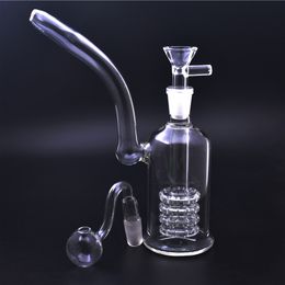 Heavy 8inch Glass beaker Bongs inline Stereo Matrix perc birdcage dab rig bongs 14mm ash catcher bong with glass oil burner and bowl