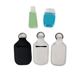 Sublimation Blank Hand Sanitizer Holder 100 Pieces Empty Travel Size Bottle and Keychain Holders Set Neoprene Keychain Bottle Holders White Style