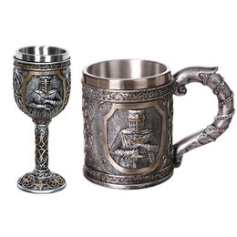 1Pcs 304 Stainless Steel Skull Coffee Mug Viking Skull Beer Steins Gift For Men Father's Day Gifts Halloween Bar Home Decoration Y200106