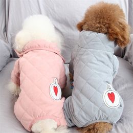 Winter Dog Clothes Girl Dog Clothing Boy Dog Jumpsuit Outfit Warm Pet Costume Garment Poodle Pomeranian Yorkshire Yorkie Clothes 201114