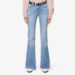 Jeans femininos 2021 FM outono novo estilo declínio Shanshan o mesmo fino chifre grande perna larga cowboy mulher