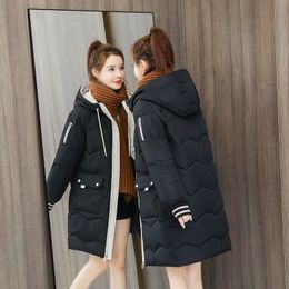 2021 Winter Women Warm Loose Jacket Thicken Warm Hooded Padded Coat Causal Outwear For Girls Female Solid Colourful Styled Parkas Size S-3XL