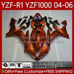 OEM Body Kit For YAMAHA YZF-R1 YZF1000 YZF R 1 1000CC 2004 2005 2006 Bodywork 89No.137 YZF R1 1000 CC YZFR1 04 05 06 Metallic Orange YZF-1000 2004-2006 Motorcycle Fairings