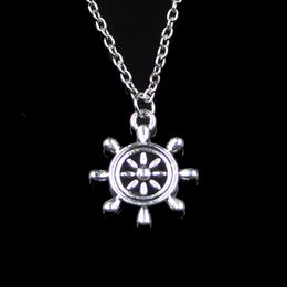 Fashion 22*20mm Ships Wheel Helm Rudder Pendant Necklace Link Chain For Female Choker Necklace Creative Jewellery party Gift