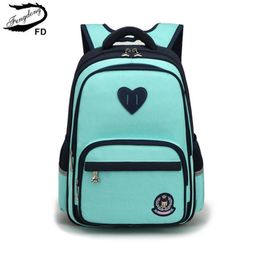 Fengdong primary school girls backpack 6-10Y elementary student book bag kids green purple blue school backpack children bag LJ201225