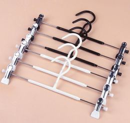 Metal Clothes Hangers White Black Clip Stand Hanger Pants Skirt Kid Adult Clothing Anti-skidding Free