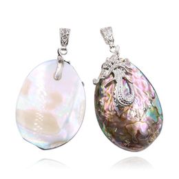 Natural Abalone Shell Pendants Seashells Diy Jewellery Making Necklace Accessories Hanging Ornament Women Gifts Home Decor H jllCos