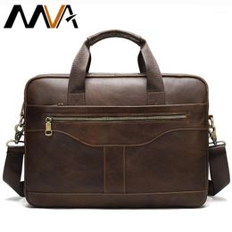 Briefcases MVA Men's Briefcase Genuine Leather Bag Messenger Bags Men Laptop Office For Business Man1