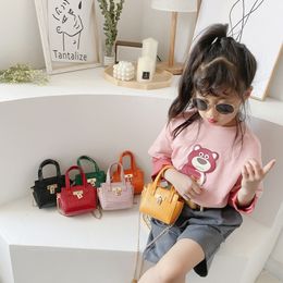 Ins Fashion Kids Princess Bags Korean Alligator Stone Printed Mini Handbags Children Messenger Bags Girls Chain Lipstick Bag S711