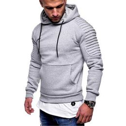 Men Striped Folds Hoodies Fashion Trend Teenager Long Sleeve Pocket Hooded Tops Designer Male Autumn Raglan Sleeves Casual Pullover Hoodies