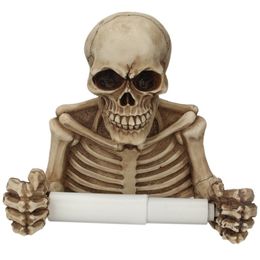 Novelty Skull Shape Tissue Holder Wall Hanging Kitchen Bathroom Toilet Roll Paper Towel Rack Plastic Holder Home Supplies new Y200407