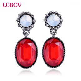 Stud 9 Colors Opal Earrings Shinning Elegant Lovely Gun Black Water Drop Oval Gem For Women1