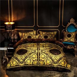 42 Winter Home Textile black 4/6pcs Thick Bedding Sets heart Bedding set Bed Linen Duvet Cover Bed Sheet Pillowcase/bed Set 201128