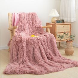 Long Plush Ultra Soft Warm Sofa cover Bed cover set Kids Teens Throw Blanket Reversible Bedspread Pillow shams Twin Full Queen 201222