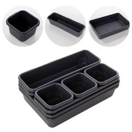 Organiser Trays Home Office Storage Kitchen Bathroom Closet Desk Box Drawer Organisation Tray Cutlery Stationery Y200628