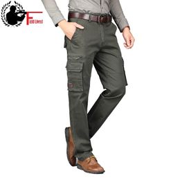 Cargo Pants Military Style Autumn Spring Army Cotton Men's Many Pockets Tactical Straight Fit Work Trousers Male Combat Joggers 201110