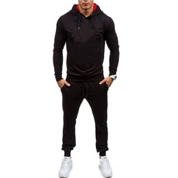 Brand New Brand clothing Men Sets Fashion Autumn winter Sporting Suit Hoodies+Sweatpants Sets Slim Tracksuit 201104