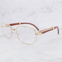 Vintage Sunglasses Mens Designer French Red Wood Square Sun Glasses Stylish Retro Clear Eyeglasses Fill Prescription