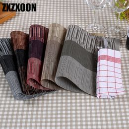6pcs of Set Tableware Mats Pads Kitchen Table Mats PVC Table Napkin Decorative Placemats for Dining Table 30x45cm Y200328